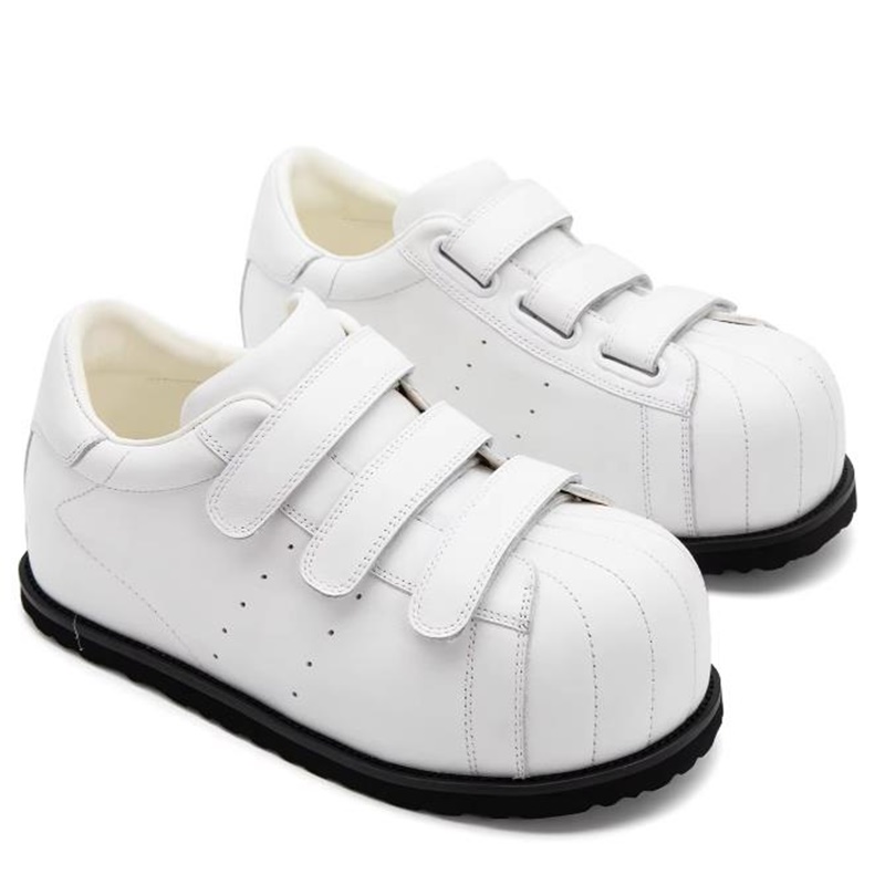 Men'S Shoes With Velcro - Full-leather Shell-toe Skate Shoes For Men