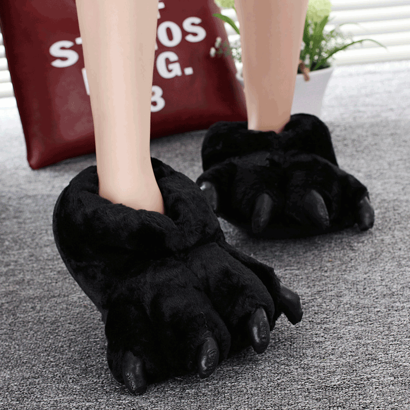 Men Shoes Winter - Size 35-43 Black Animal Paw Shoes