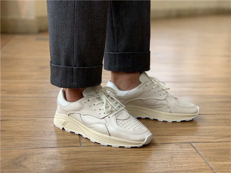 Men'S Shoes Hush Puppies - Round-toe Lace-up Casual White Thick-soled Men’s