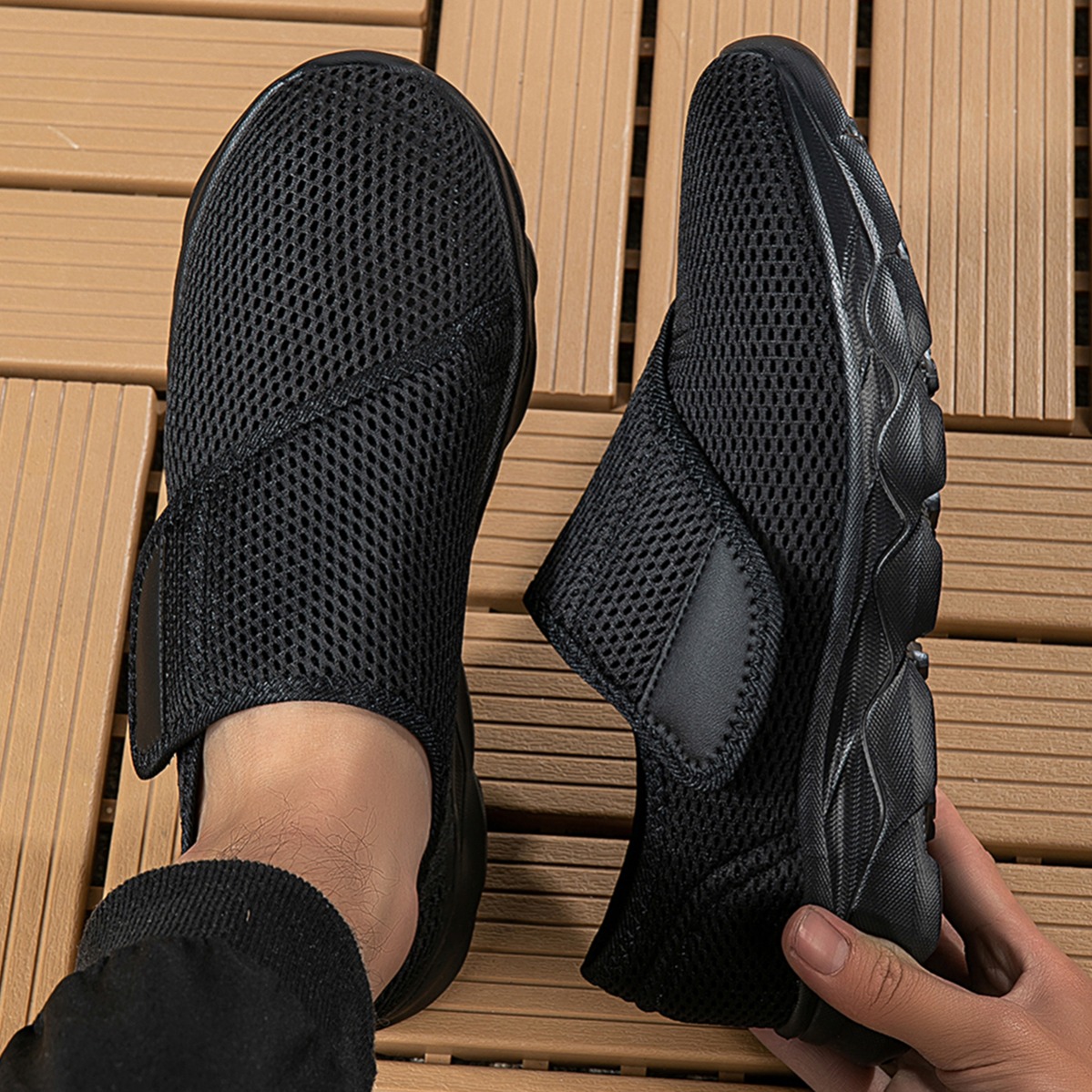New Men Breathable Mesh Walkin - огляд і ціна Men'S Shoes With Velcro