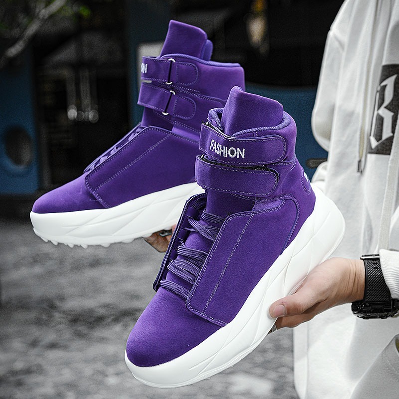 2026 Purple High Top Sneakers  - огляд і ціна Men'S Shoes With Velcro