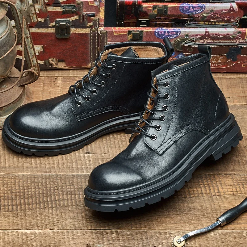 Men's Retro Ankle Leather Boot - огляд і ціна Men'S Shoes Quality Brands
