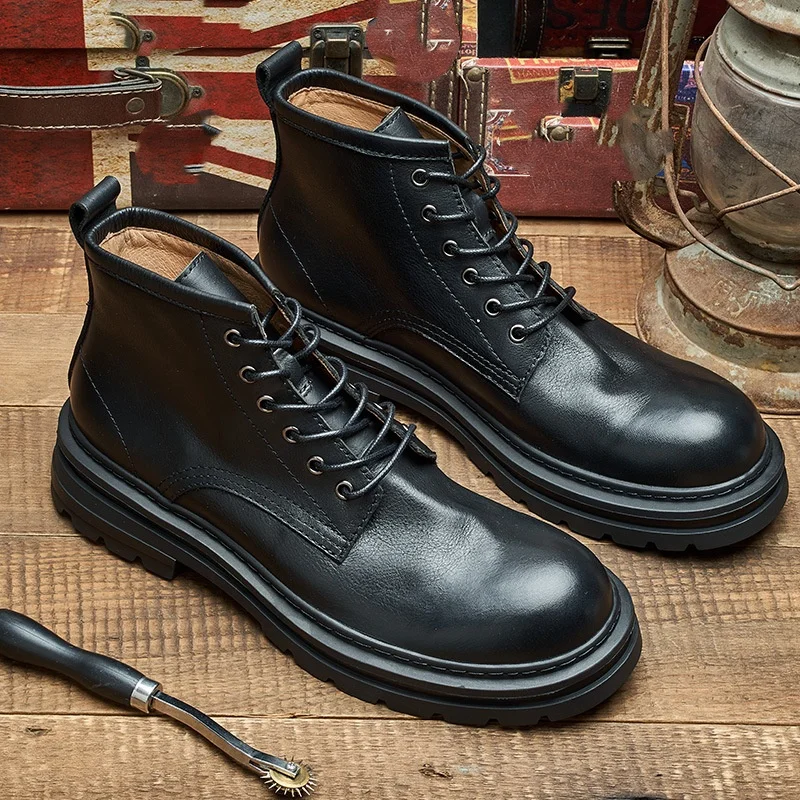 Men's Retro Ankle Leather Boot - огляд і ціна Men'S Shoes Quality Brands