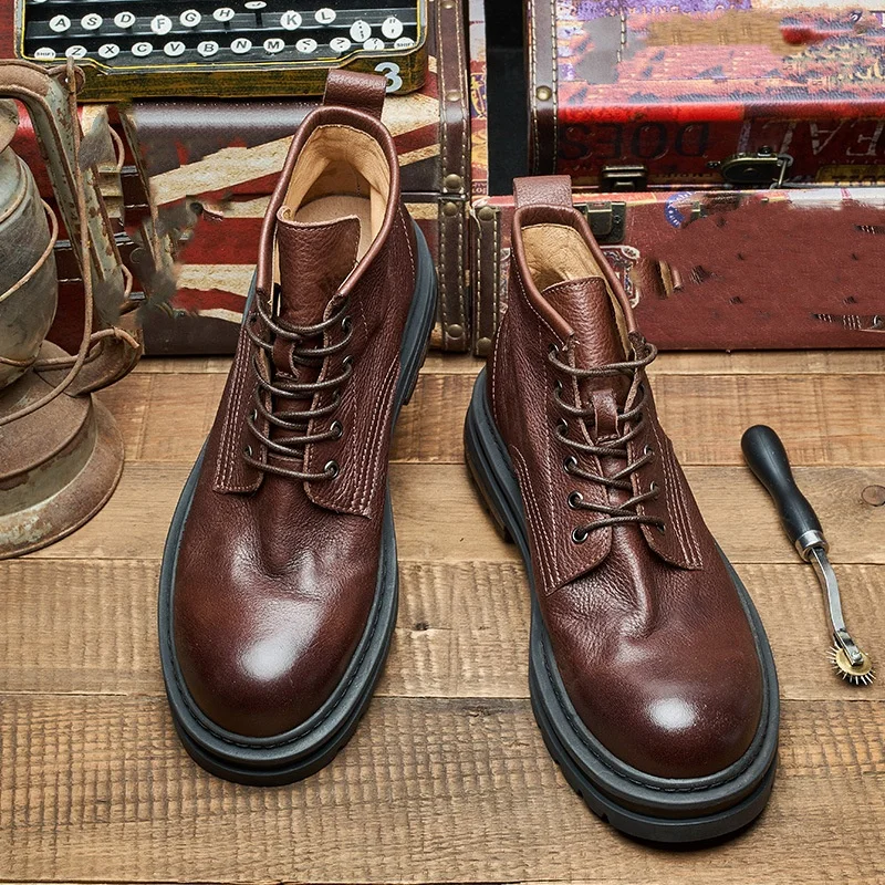 Men's Retro Ankle Leather Boot - огляд і ціна Men'S Shoes Quality Brands